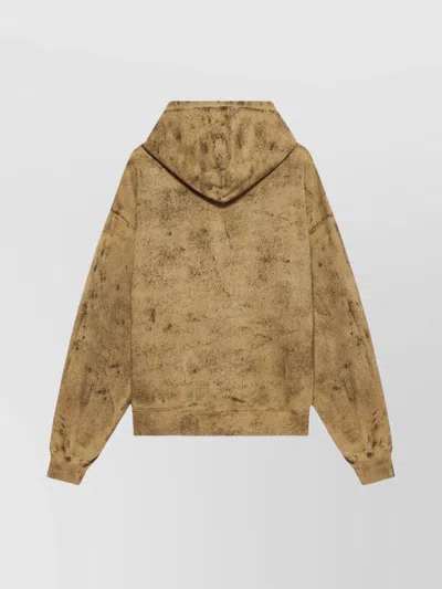 1989 Studio Brushed Cotton Hoodie With Embossed Logo In Neutral