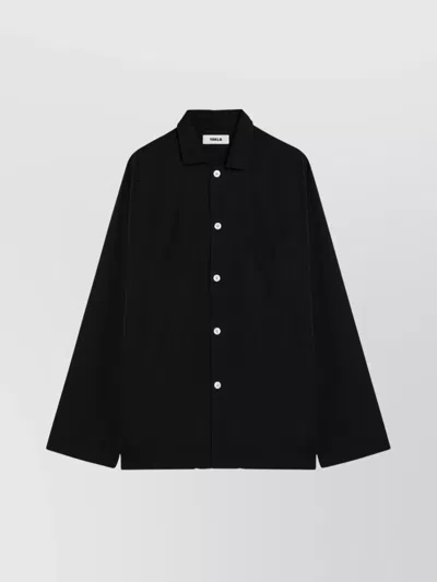 Tekla Black Pyjama Shirt In Black