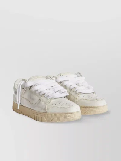 1989 Studio Lived-in Leather Skate Dirty Mid-top Sneakers In White