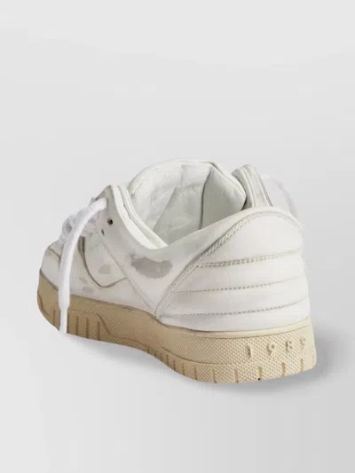 1989 Studio Lived-in Leather Skate Dirty Mid-top Sneakers In White