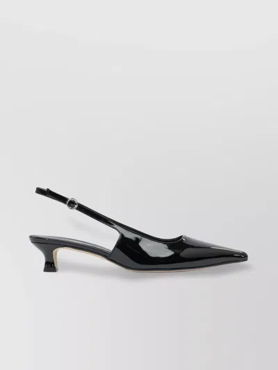 Aeyde Pointed Toe Kitten Heel Pumps With Patent Finish In Black