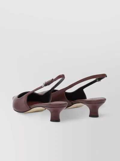 Aeyde Buckle Detail Kitten Heel Pointed Toe Pumps In Burgundy