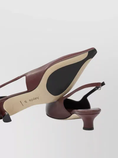 Aeyde Buckle Detail Kitten Heel Pointed Toe Pumps In Burgundy