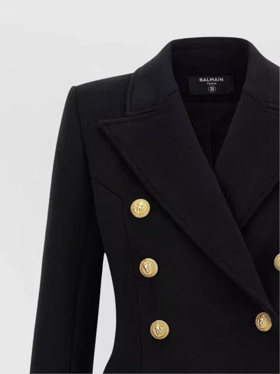 Balmain 10 Buttons Coat In Virgin Wool And Cashmere Women In Black
