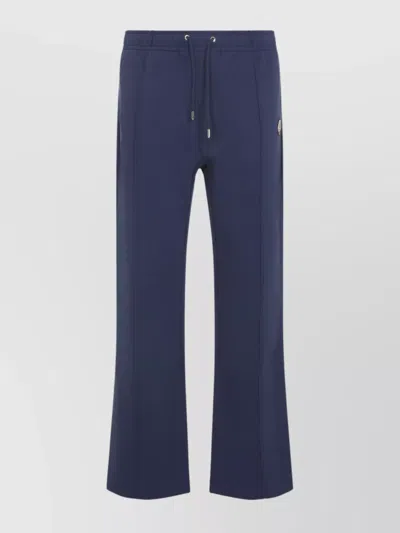 Casablanca Relaxed Fit Cotton Trousers With Drawstring Waistband In Blue