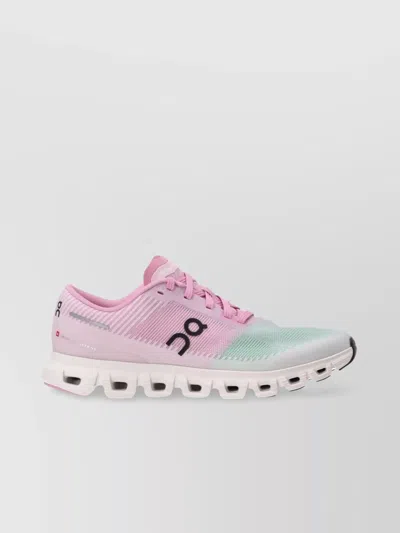 On Gradient Design Sneakers With Segmented White Sole In Pink