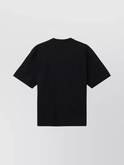 Stone Island Logo Cotton T-shirt In Black