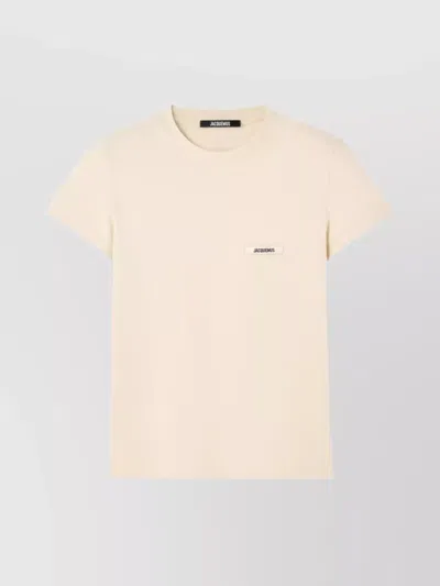 Jacquemus Le Tshirt Gros Grain Short Sleeve In Neutral