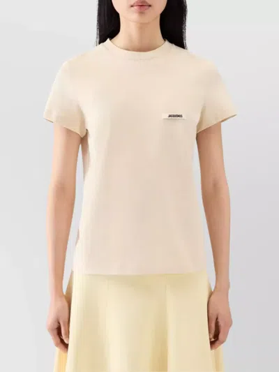 Jacquemus Le Tshirt Gros Grain Short Sleeve In Neutral