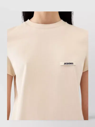 Jacquemus Le Tshirt Gros Grain Short Sleeve In Neutral
