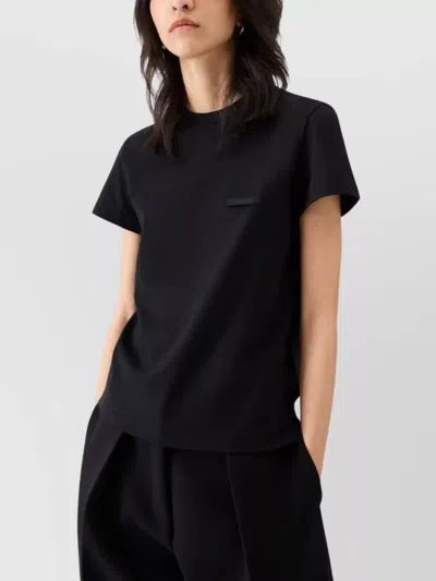 Jacquemus Grosgrain Short Sleeve T-shirt In Black