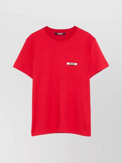 Jacquemus Short Sleeve Cotton T-shirt In Red