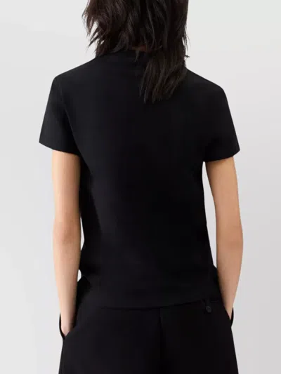Jacquemus Grosgrain Short Sleeve T-shirt In Black