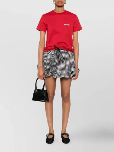 Jacquemus Short Sleeve Cotton T-shirt In Red