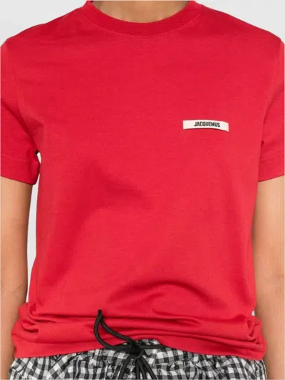 Jacquemus Short Sleeve Cotton T-shirt In Red