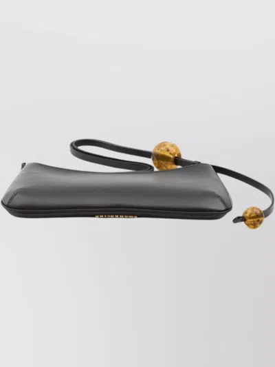 Jacquemus Le Bisou Perle Smooth Leather Bag In Black