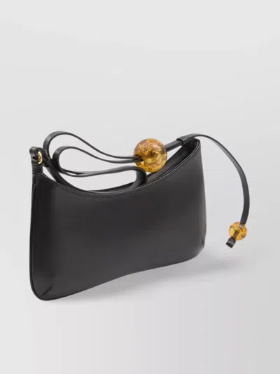Jacquemus Le Bisou Perle Smooth Leather Bag In Black