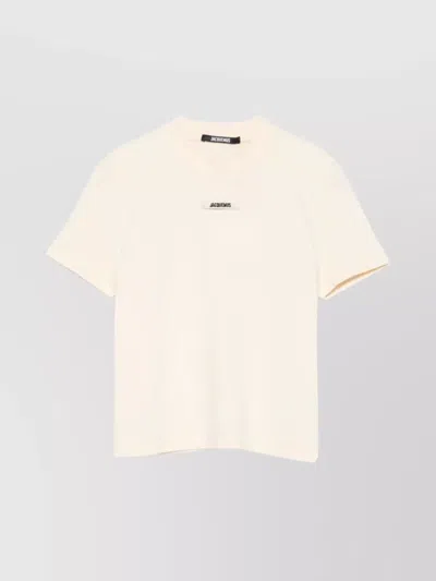 Jacquemus T-shirt With Gros Grain Logo In Neutral
