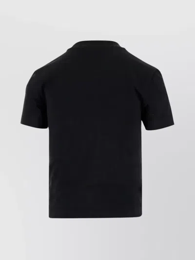 Jacquemus Cotton Stretch Crewneck Logo T-shirt In Black