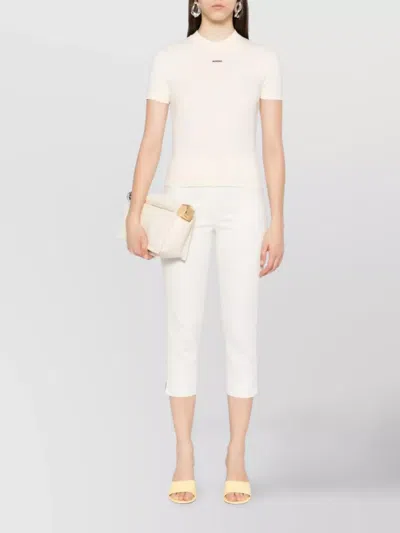 Jacquemus T-shirt With Gros Grain Logo In Neutral