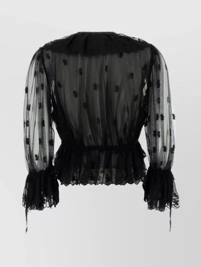 Chloé Cropped-spitzentop Mit V-ausschnitt In Black