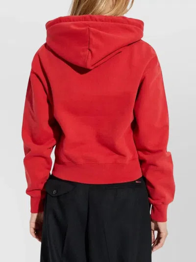 Jacquemus Le Hoodie Gros Grain Cotton Hoodie In Red