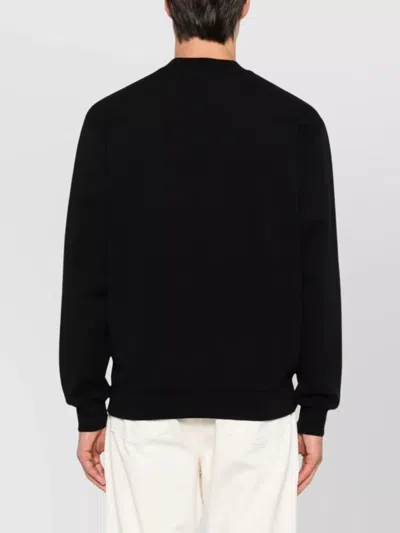 Jacquemus Mens Black Grosgrain-logo Long-sleeve Cotton T-shirt