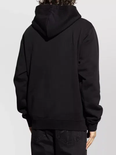 Jacquemus Hooded Long Sleeve Knitwear With Ribbed Cuffs In Black