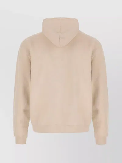 Jacquemus Relaxed Fit Cotton Hoodie With Subtle Branding In Neutral