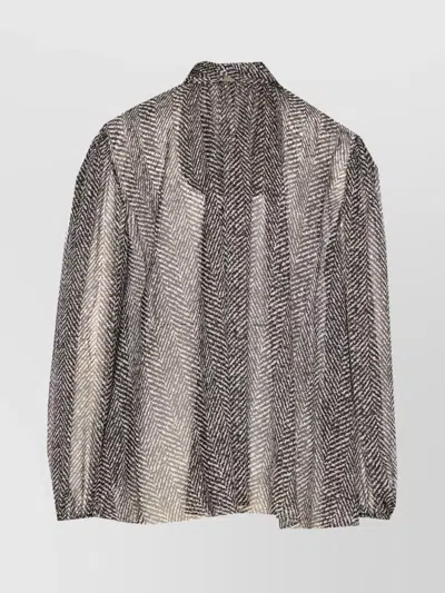 Dolce & Gabbana Dolce&gabbana Women Silk Chiffon Blouse In Gray