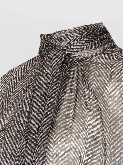 Dolce & Gabbana Dolce&gabbana Women Silk Chiffon Blouse In Gray