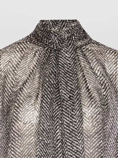 Dolce & Gabbana Dolce&gabbana Women Silk Chiffon Blouse In Gray