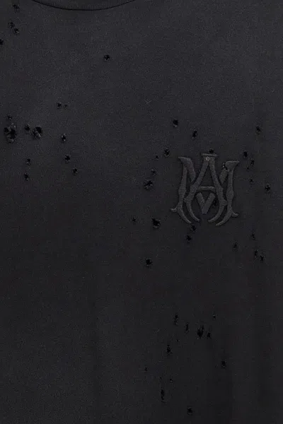 Amiri Shotgun Logo-print Distressed T-shirt In Black