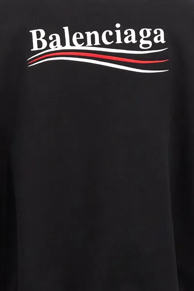 Balenciaga Distressed Political Campaign Hoodie In Black