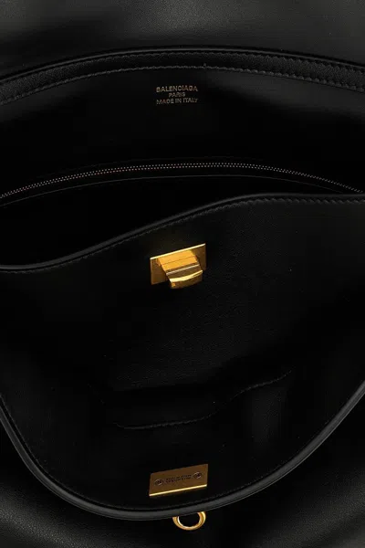 Balenciaga Rodeo Medium Smooth Leather Hand Bags In Black