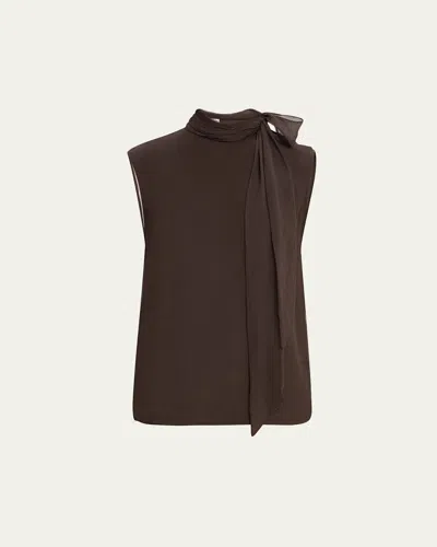 Brunello Cucinelli Self-portrait Knitted Dress In Brown