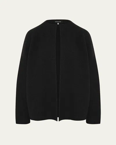 Eskandar Small Jacket Coat Cardigan (short Length) In Black