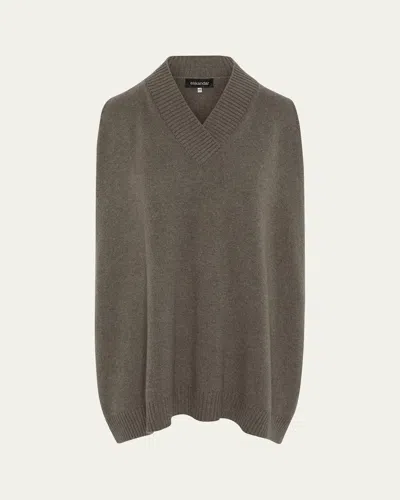 Eskandar A-line Sleeveless Crossover V-neck Sweater (long Length) In Green