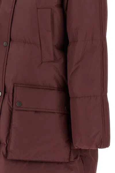 Brunello Cucinelli 'shiny Zipper Pull' Down Jacket In Brown
