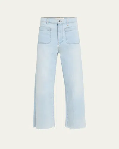 Frame The Anchor Pants In Float Raw Fray In Blue
