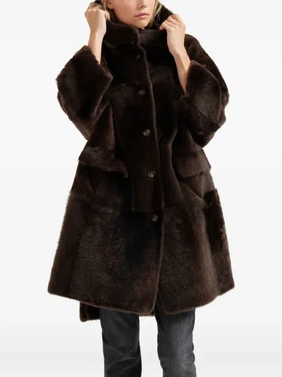 Brunello Cucinelli Chiara Boni "thadira" Jersey Long Dress In Brown