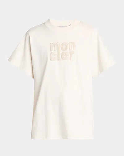 Moncler Logo Patch Cotton T-shirt In White
