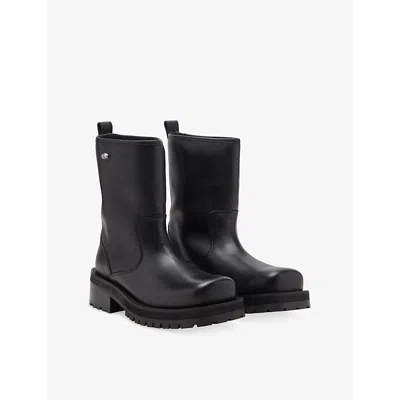 Diesel D-texan Square-toe Boots In Black