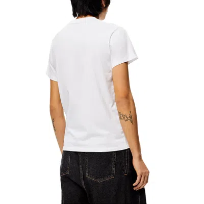 Loewe Slim-fit Logo-embroidered Cotton-jersey T-shirt In White