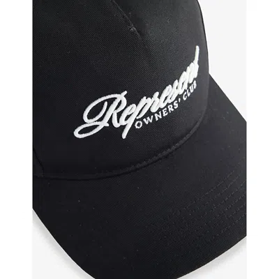 Represent Mens Black Owners Club Script Cotton Cap In Black