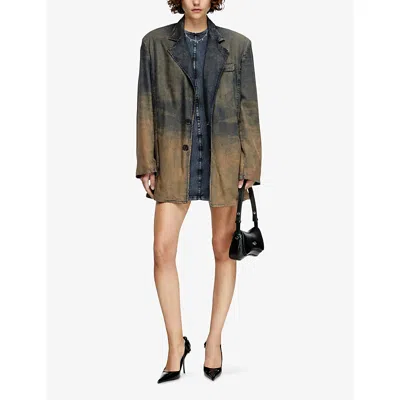 Diesel Mini Dress In Denim-look Jersey In Blue