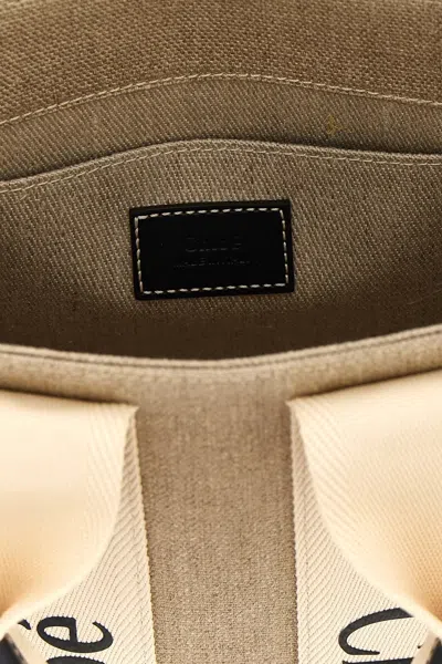 Chloé Small Woody Canvas Top Handle Bag In Multi