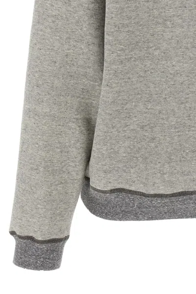 Chloé Cotton Blend Logo Hoodie In Gray