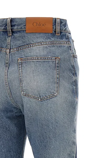 Chloé Patchwork Denim Jeans In Blue