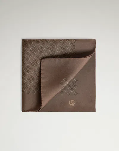 Dunhill Silk Diamond Neats Printed Pocket Square In White